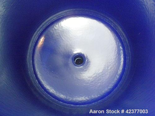 Used DeDietrich Glass Lined Pressure Receiver, 50 gallon, 3008 blue glass internal, NI200 nickel outside, vertical. 22-1/2" Diameter x 28" straight side. Clamp on dished top, dish bottom. Internal ra...