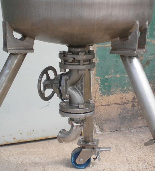 Used DeDietrich Glass Lined Pressure Receiver, 50 gallon, 3008 blue glass internal, NI200 nickel outside, vertical. 22-1/2" Diameter x 28" straight side. Clamp on dished top, dish bottom. Internal ra...