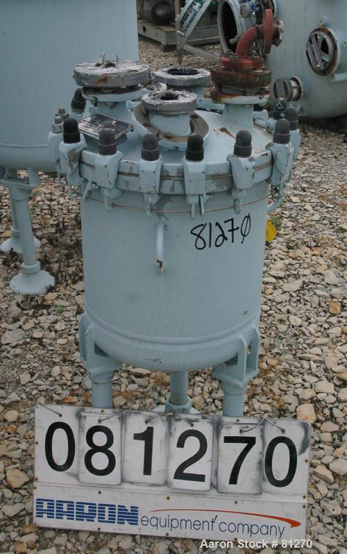 Used Dedietrich Glass Lined Receiver Tank, 25 Gallon, 3008 Glass, Vertical. Approximately 20" diameter x 16" straight side. Dish bolt-on top, dish bottom. Internal rated 100 psi/FV at  500 deg F. Ope...