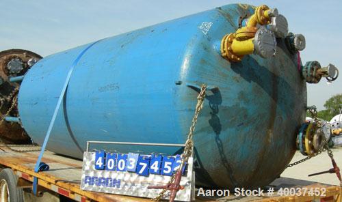 Used Glascote glass lined tank, 3000 gallon, vertical. Approximately 72" diameter x 162" straight side. Dished top and bottom. Internal rated 60 psi at 200 deg.f..