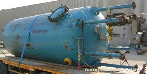 Used Glascote glass lined tank, 3000 gallon, vertical. Approximately 72" diameter x 162" straight side. Dished top and bottom. Internal rated 60 psi at 200 deg.f..