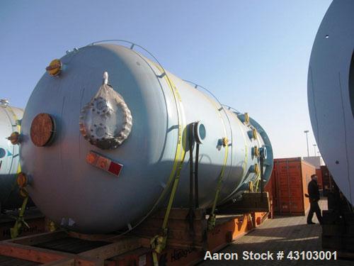 Unused-Vertical Glass Lined Storage Tank, PCW 11,900 Gallon. 87 psig or full vacuum at -20 deg F to 350 deg F, 9119 dark blue Glasteel 9 = 9115 glass, PLUG FREE and factory tested at 20,000 volts, 30...