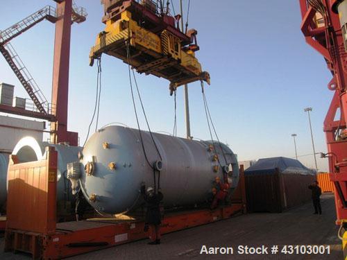Unused-Vertical Glass Lined Storage Tank, PCW 11,900 Gallon. 87 psig or full vacuum at -20 deg F to 350 deg F, 9119 dark blue Glasteel 9 = 9115 glass, PLUG FREE and factory tested at 20,000 volts, 30...