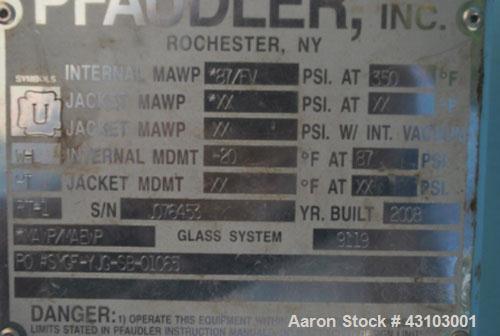 Unused-Vertical Glass Lined Storage Tank, PCW 11,900 Gallon. 87 psig or full vacuum at -20 deg F to 350 deg F, 9119 dark blue Glasteel 9 = 9115 glass, PLUG FREE and factory tested at 20,000 volts, 30...