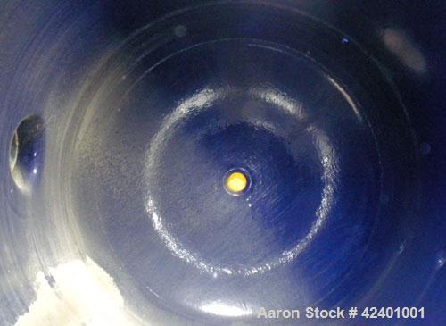 Used Pfaudler Glass Lined Chemstor Pressure Tank, 10,200 gallon, model CV-126-10200, 9119 blue glass, vertical. 126" Diameter x 168" straight side, dish top and bottom. Internal rated 75/FV at -20 to...