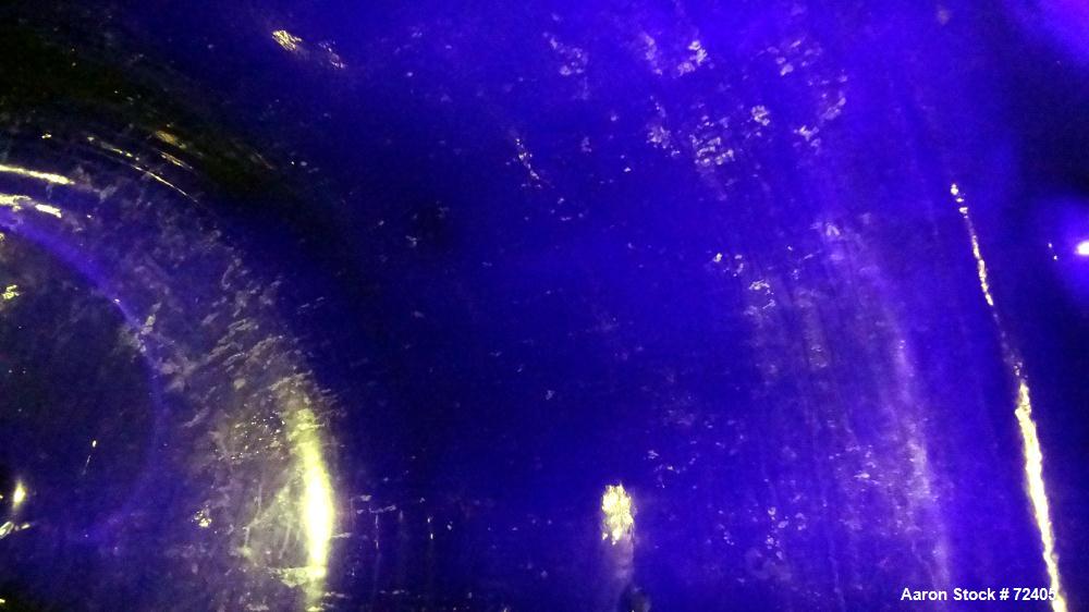 Used Pfaudler Glass Lined Receiver Tank, 350 Gallon, Model CVC48-350-50, 9115 Blue Glass, Vertical. 48" Diameter x 38" straight side, dished top and bottom. Internal Rated 50psi/Full Vacuum at 450 de...