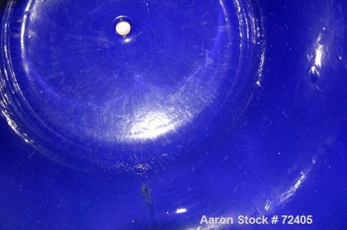 Used Pfaudler Glass Lined Receiver Tank, 350 Gallon, Model CVC48-350-50, 9115 Blue Glass, Vertical. 48" Diameter x 38" straight side, dished top and bottom. Internal Rated 50psi/Full Vacuum at 450 de...