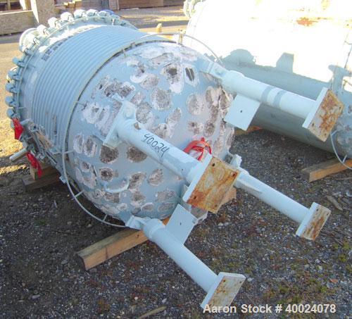 Used Pfaudler Glass Lined Reciever, 200 gallon, 9125 white glass. Internal rated 100 psi and full vacuum at 450 deg F. Clamp top, dish bottom. Serial #R293-0753, National Board #47238, built 1993.