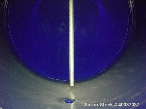 Used: Pfaudler glass lined tank, 2000 gallon, 9114 blue glass, horizontal. Approximately 84" diameter x 6' straight side, dished heads. Internal rated 35/fv at 450 deg.f.. Openings top (3) 3",(3)4"4"...