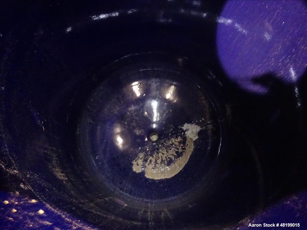 Used Pfaudler Glass Lined Tank, 1000 Gallon, 9119 Blue Glass, Vertical.