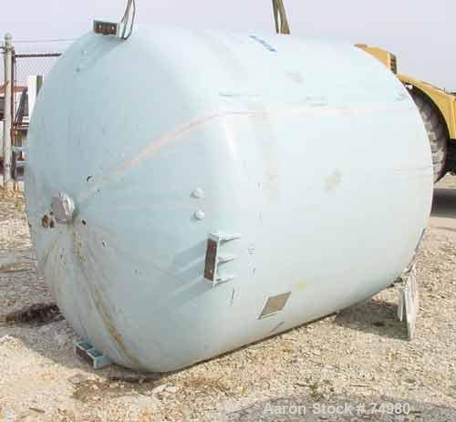Used Pfaudler Closed Top Glass Lined Receiver Tank, 2000 Gallon, Type 5014 Glass, Vertical. 83" Diameter x 76" straight side. Dished top and bottom. Internal rated 35 psi/FV at 450 deg F. Openings: t...