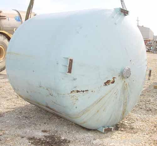 Used Pfaudler Closed Top Glass Lined Receiver Tank, 2000 Gallon, Type 5014 Glass, Vertical. 83" Diameter x 76" straight side. Dished top and bottom. Internal rated 35 psi/FV at 450 deg F. Openings: t...