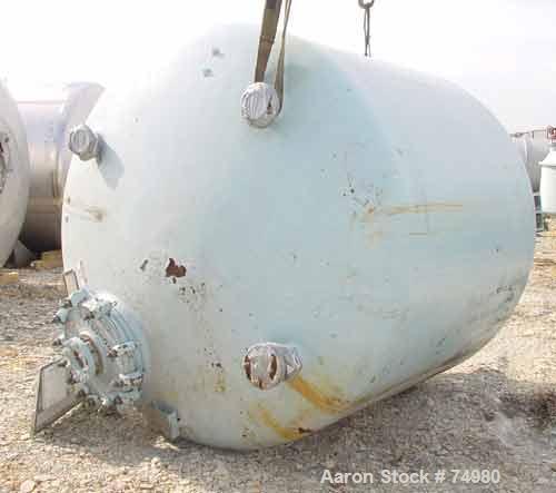 Used Pfaudler Closed Top Glass Lined Receiver Tank, 2000 Gallon, Type 5014 Glass, Vertical. 83" Diameter x 76" straight side. Dished top and bottom. Internal rated 35 psi/FV at 450 deg F. Openings: t...