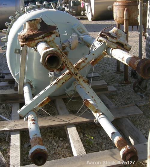 USED: Pfaudler glass lined receiver tank, 100 gallon, 9115 glass, vertical. Approximately 32" diameter x 26" straight side. Hemi bolt-on top, dish bottom. Internal rated 100 psi/FV at 450 deg F. Open...