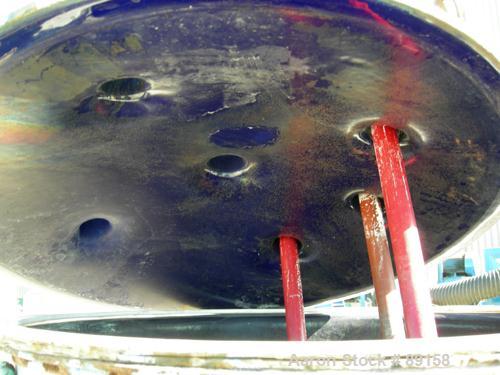 USED: Pfaudler glass lined receiver tank, 100 gallon, 3315 glass, vertical. Approximate 30" diameter x 34" straight side. Dish bolt-on top, dish bottom. Internal rated 25 psi at 650 deg F. Openings: ...