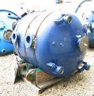 Used Pfaudler Glass Lined Receiver Tank, 350 Gallon, Model CVC48-350-50, 9115 Blue Glass, Vertical. 48