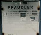 Used Pfaudler Glass Lined Receiver Tank, 350 Gallon, Model CVC48-350-50, 9115 Blue Glass, Vertical. 48