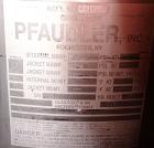 Used Pfaudler Glass Lined Receiver, 30 Gallon. Flat top, coned bottom. Internal rated 100 psi & FV at 450 degrees F.. 9125 Glass, stainless steel exterior. Mounted on legs.