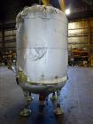 Used Pfaudler Glass Lined Tank, 1000 Gallon, 9119 Blue Glass, Vertical.