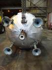 Used Pfaudler Glass Lined Tank, 1000 Gallon, 9119 Blue Glass, Vertical.