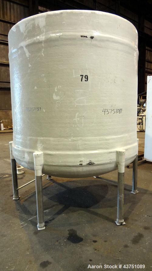 Used Ohio GRP Fiberglass Storage Tank, 2000 Gallons, Vertical. Approximately 84" diameter x 76" straight side, dished top and bottom. Liner and resin 1 ply "C" veil/ Atlac 4010-A. 1.3 Specific gravit...