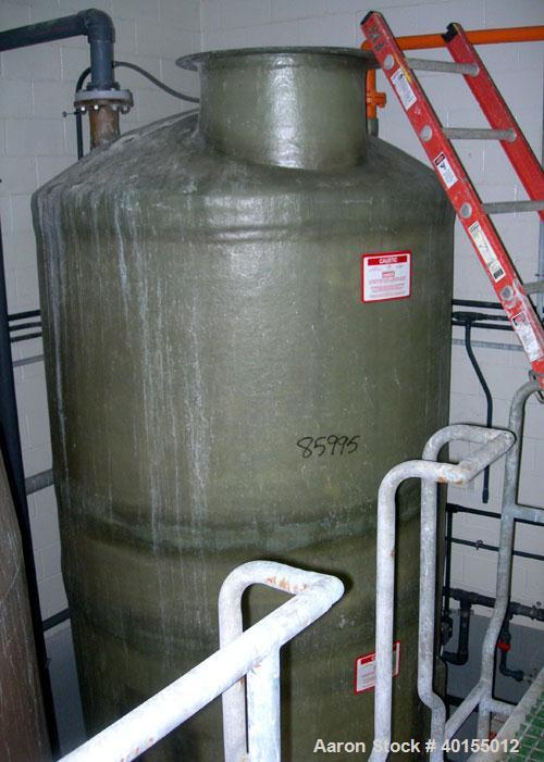 Used:  Empire Products tank, 2000 gallon, fiberglass (Derakane 411-350), vertical. Approximate 72" diameter x 9'6" straight side. Dished top and bottom. Top manway with cover, approximate 3" center b...
