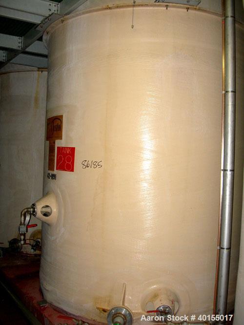 Used:  Justin tank, 3500 gallon, fiberglass, vertical. Approximate 84" diameter x 148" straight side. Dished top, flat botto...