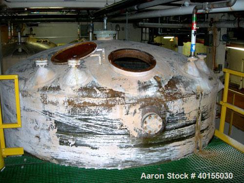 Used:  Resin Fab tank, 10,000 gallon, fiberglass, vertical. Approximate 144" diameter x 144" straight side. Flat top and bottom. Top manway with cover, 3" end bottom outlet.
