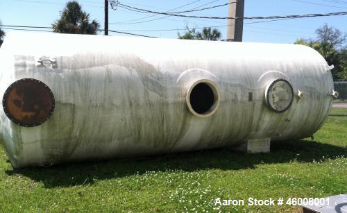 Used- Fiberglass Tank, Approximately 5000 Gallon. Tank was originally of vertical design and was converted to horizontal. It...