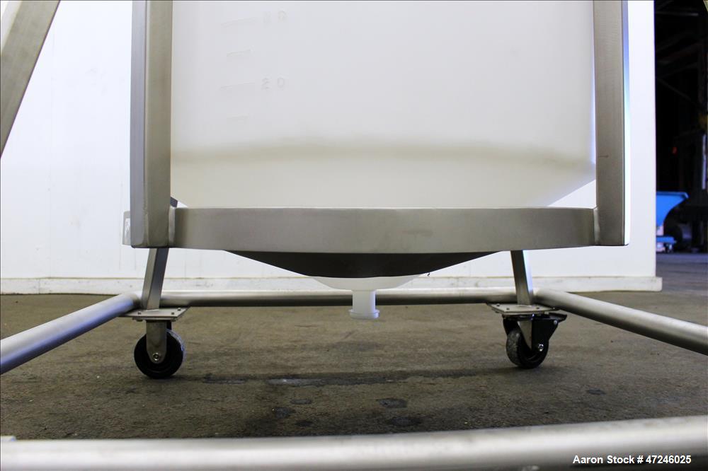 Used Plastic Tank, Approximate 150 Gallon, Vertical.