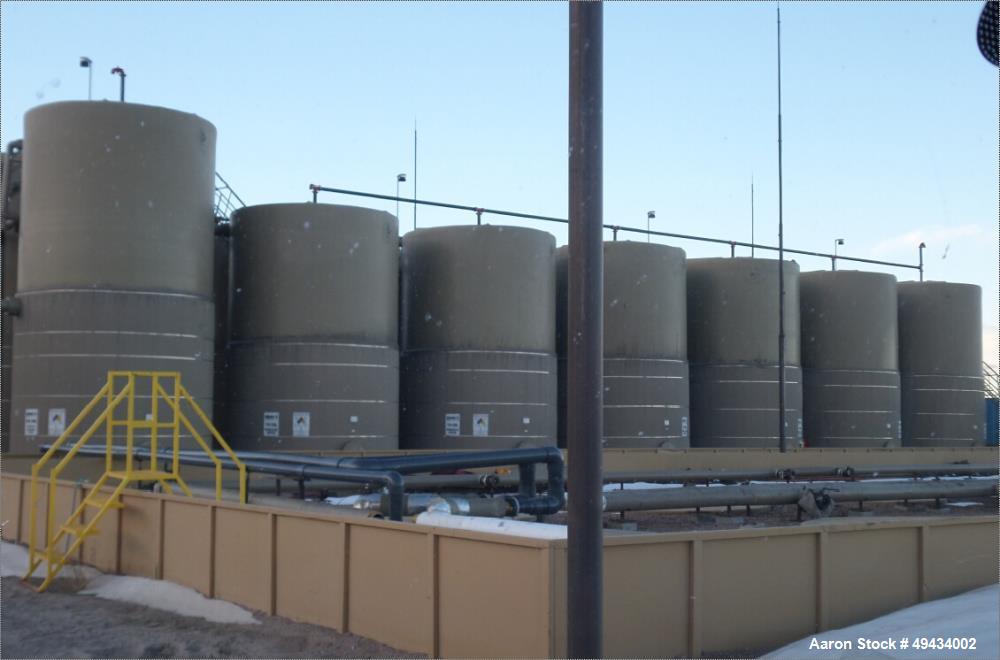 Used fiberglass Tank, 750 bbl / 31,500 Gallon. 15 6" diameter x 24 tall. ISO Resin. Max operating Temp: 160 deg F. Design Atmospheric. Specific gravity: 1.1. Vertical, Flat top and bottom. Mfg. 2016....
