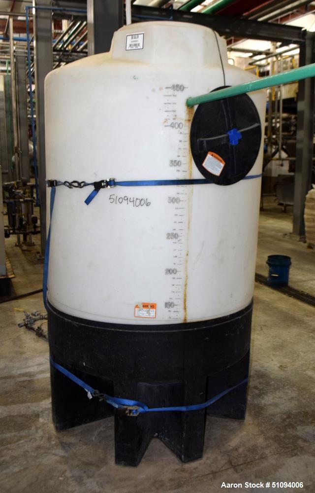 Used- Norwesco Polypropylene Tank, Approximate 500 Gallons