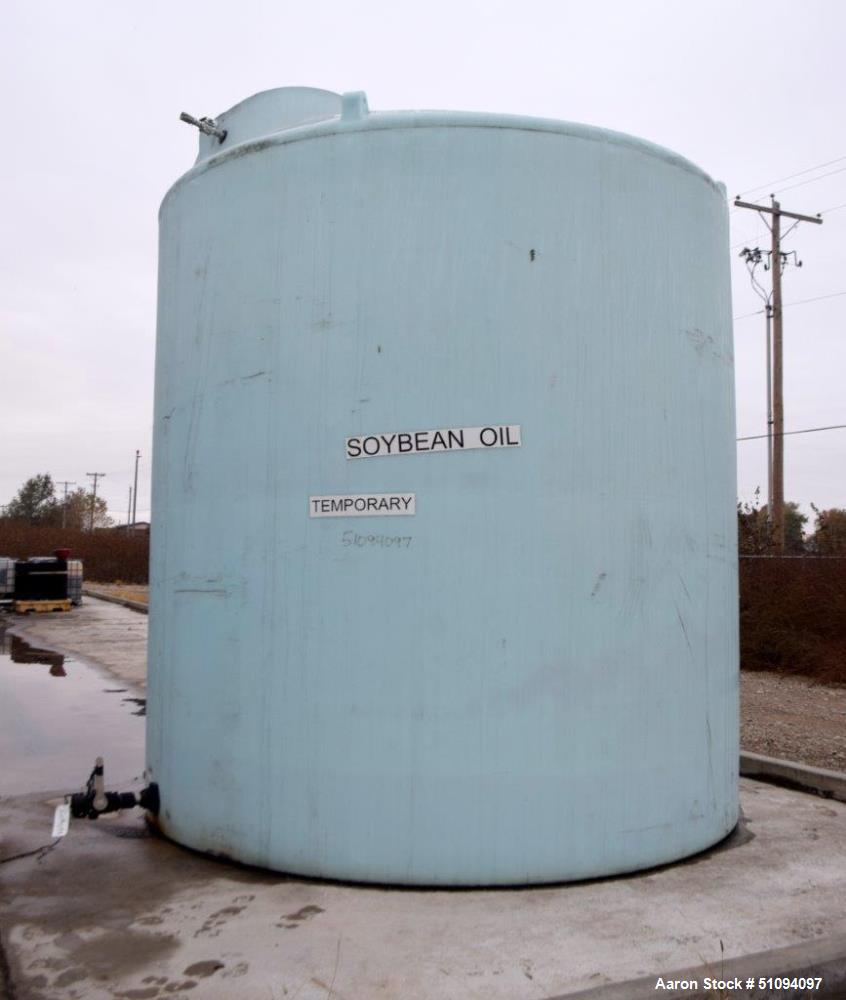 Used- Polypropylene Tank, Approximate 9,000 Gallon, Vertical