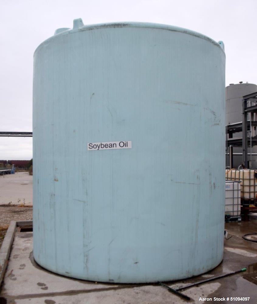 Used- Polypropylene Tank, Approximate 9,000 Gallon, Vertical