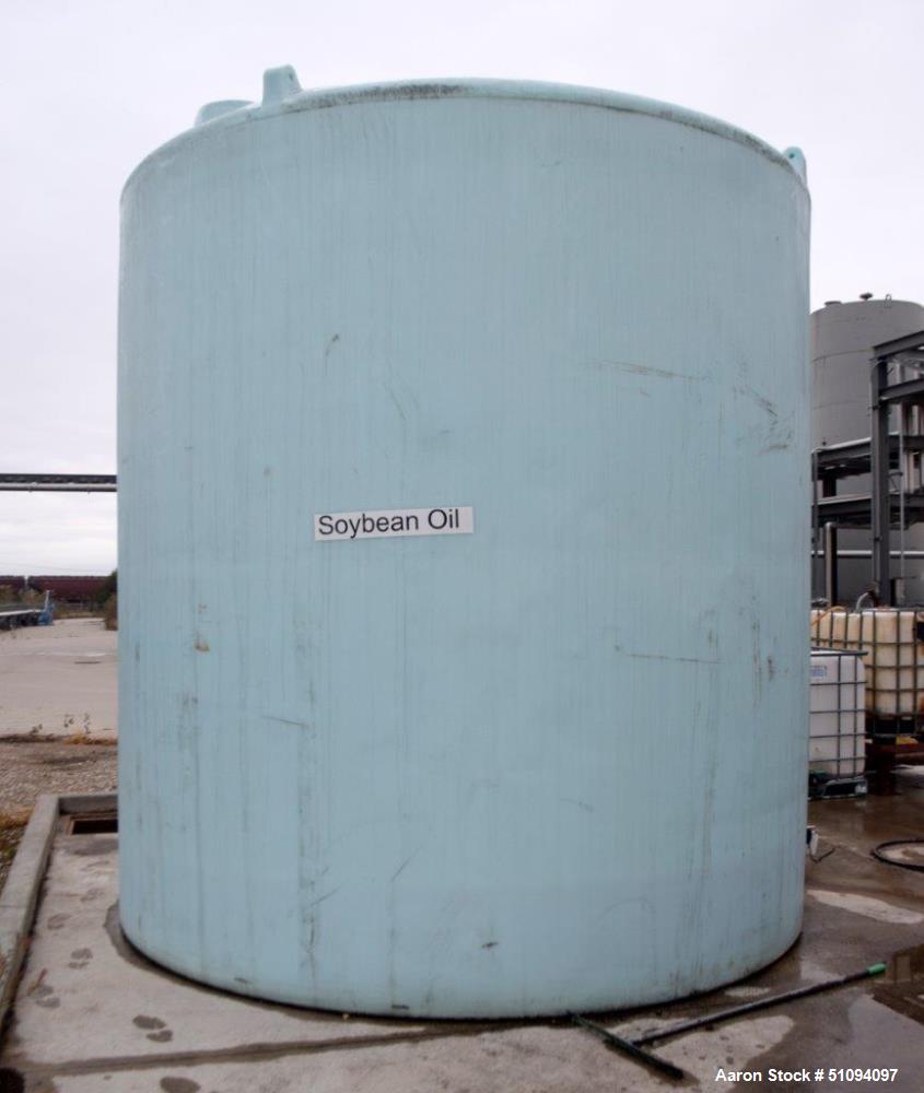 Used Polypropylene Tank, Approximate 9,000 Gallon, Vertical