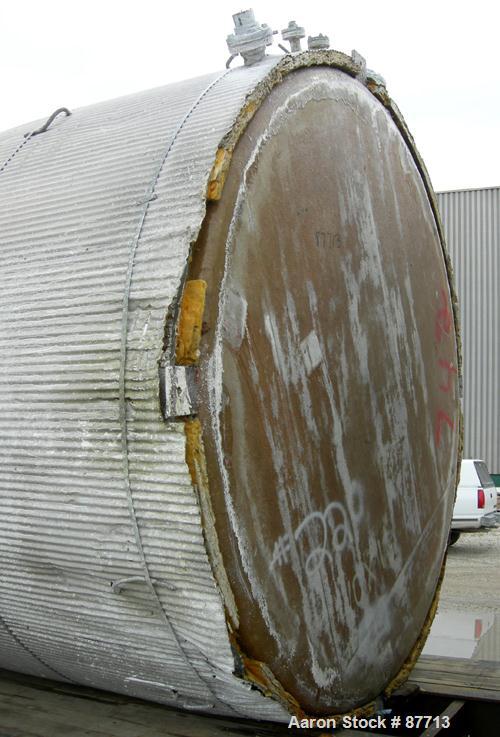 USED: Tank, 6200 gallon, fiberglass, vertical. Approximately 116" diameter X 136" straight side. Slight cone top, flat bottom. Openings:  top 2", (3) 1", 24" manway, no cover, side bottom 24" side ma...