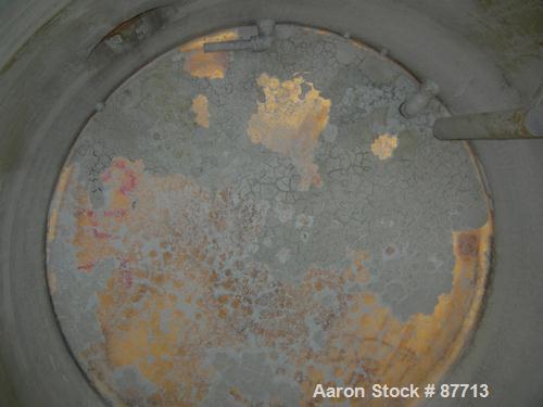 USED: Tank, 6200 gallon, fiberglass, vertical. Approximately 116" diameter X 136" straight side. Slight cone top, flat bottom. Openings:  top 2", (3) 1", 24" manway, no cover, side bottom 24" side ma...