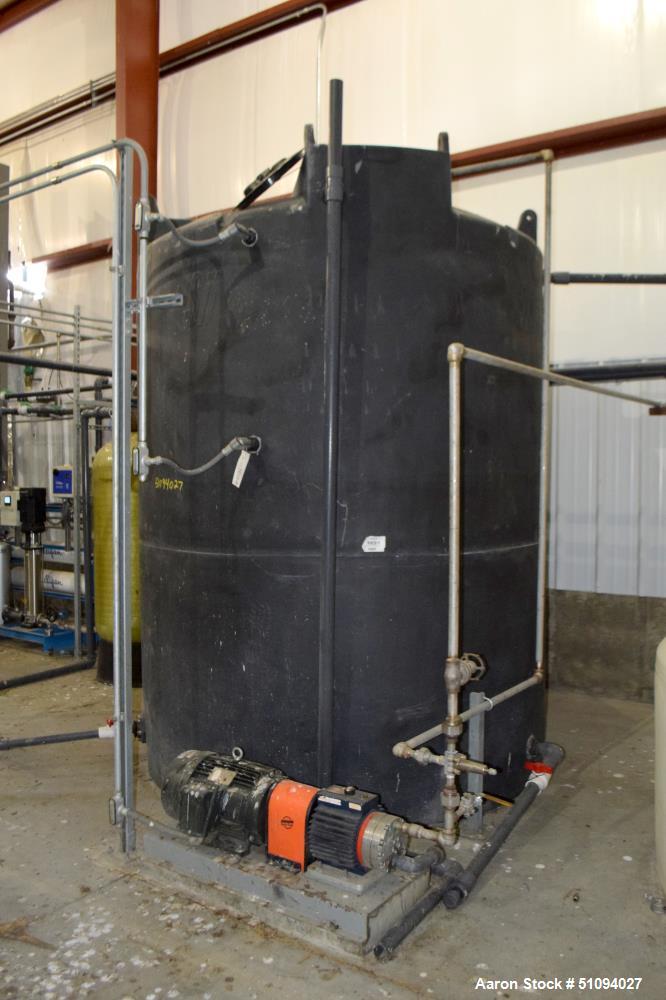 Used SII Snyder Polypropylene Tank, 3000 Gallon, Model ASM TK 3000VDT X 90, Vertical. Approximate 90" diameter x 108" straight side, dished top, flat bottom. Top man way, side bottom outlet. Serial# ...