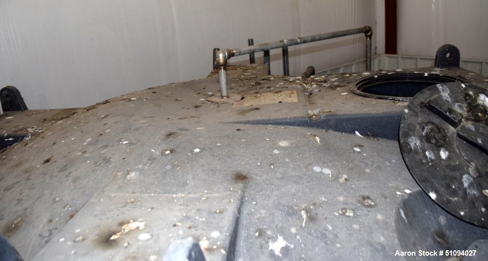 Used SII Snyder Polypropylene Tank, 3000 Gallon, Model ASM TK 3000VDT X 90, Vertical. Approximate 90" diameter x 108" straight side, dished top, flat bottom. Top man way, side bottom outlet. Serial# ...