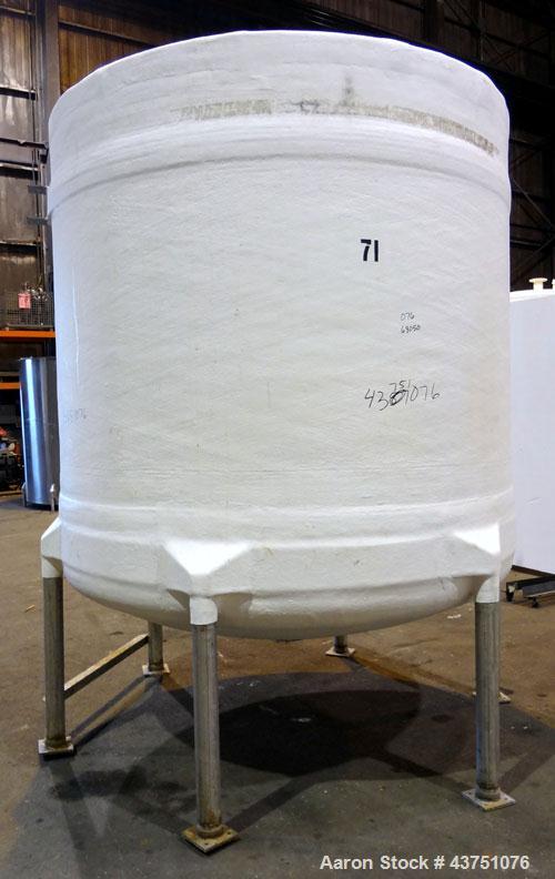 Used Air Plastics Fiberglass Storage Tank, 2050 Gallons, Vertical. Approximate 84" diameter x 80" straight side, dished top and bottom. Fabricated in accordance with ASTM D-3299, filament wound vesse...