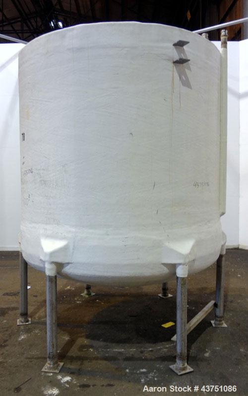 Used- Air Plastics Fiberglass Storage Tank, 2050 Gallons, Vertical. Approximately 84" diameter x 80" straight side, dished t...