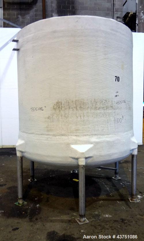 Used- Air Plastics Fiberglass Storage Tank, 2050 Gallons, Vertical. Approximately 84" diameter x 80" straight side, dished t...