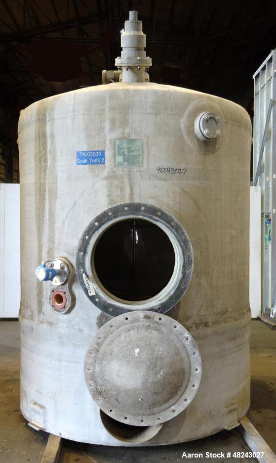 Used- Augusta Fiberglass Tank, 1,930 Gallon, Vertical.