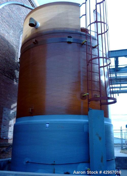  Used-Belding 13,827 Gallon Fiberglass Vertical Tank Salt Brine Maker, model CCFV1213827, Dish Top and Flat Bottom. Atmospheric Pressure Max Working Pressure,  Atmospheric Maximum Service Temperature...