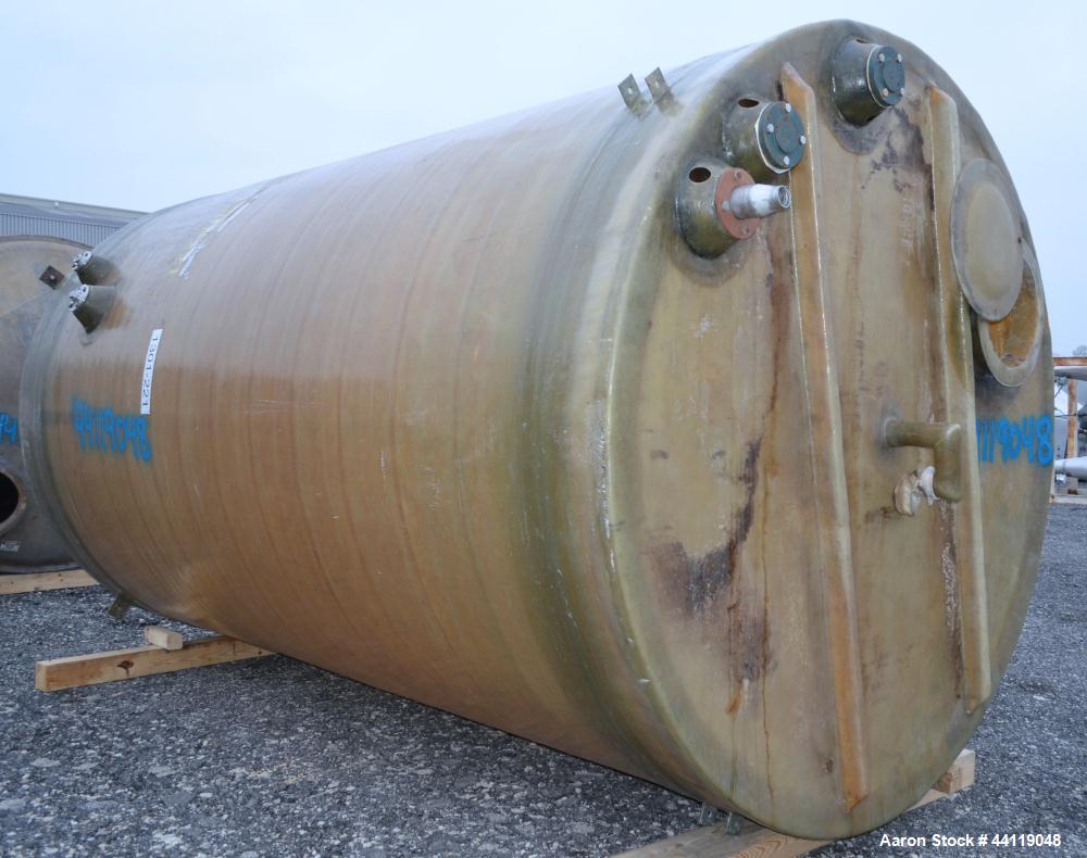Used EFI Edwards Fiberglass Tank, 7380 Gallon, ASTM-D-3299-88 Filament Wound, Vertical. Approximate 108" Diameter x 186" straight side, flat top and bottom.  Openings top (3) 3", 3" vent, 18" man way...