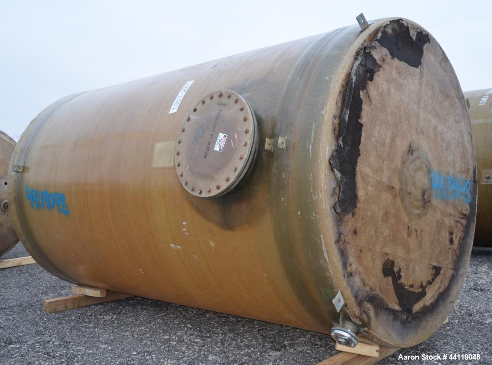 Used EFI Edwards Fiberglass Tank, 7380 Gallon, ASTM-D-3299-88 Filament Wound, Vertical. Approximate 108" Diameter x 186" straight side, flat top and bottom.  Openings top (3) 3", 3" vent, 18" man way...