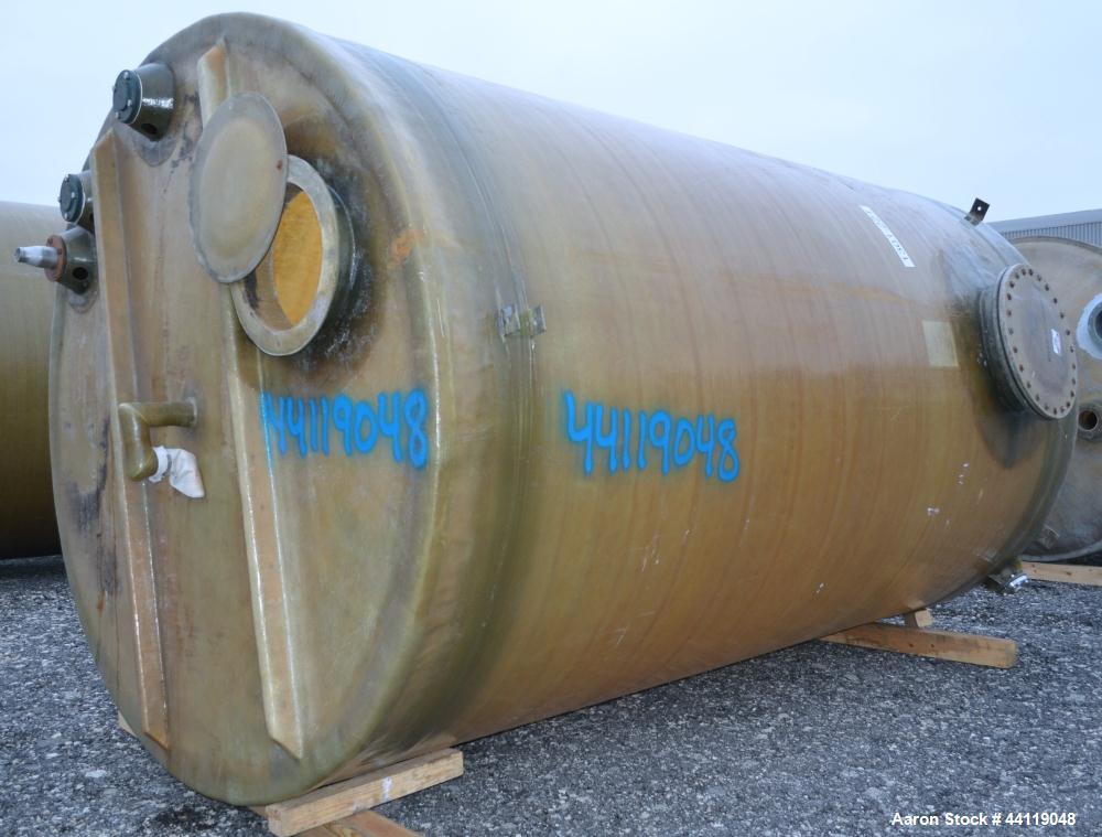 Used EFI Edwards Fiberglass Tank, 7380 Gallon, ASTM-D-3299-88 Filament Wound, Vertical. Approximate 108" Diameter x 186" straight side, flat top and bottom.  Openings top (3) 3", 3" vent, 18" man way...