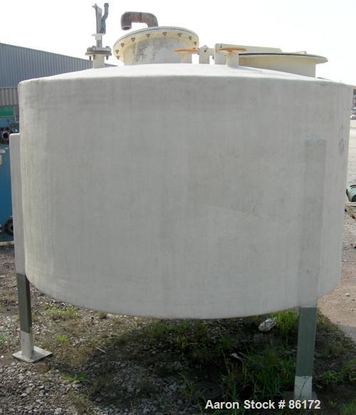 Used Empire Tank, 1200 Gallon, Fiberglass, Vertical. Approximate 84" diameter x 48" straight side. Dish top and bottom. Openings: top 2", 3", 24" manway with bolt down cover; 3" center bottom outlet....