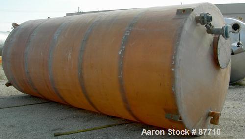 USED: Empire Products tank, 10,000 gallon, fiberglass, vertical. Approximate 9' diameter x 256" straight side. Dish top, flat bottom. Openings: top (2) 4", 24" manway with cover; side bottom 3", 4", ...