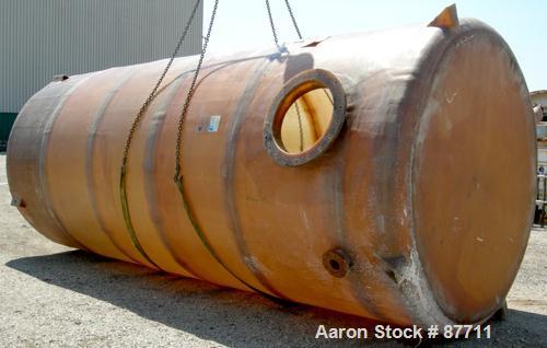 USED: Empire Products tank, 10,000 gallon, fiberglass, vertical. Approximate 9' diameter x 256" straight side. Dish top, flat bottom. Openings: top (2) 4", 24" manway with cover; side bottom 3", 4", ...